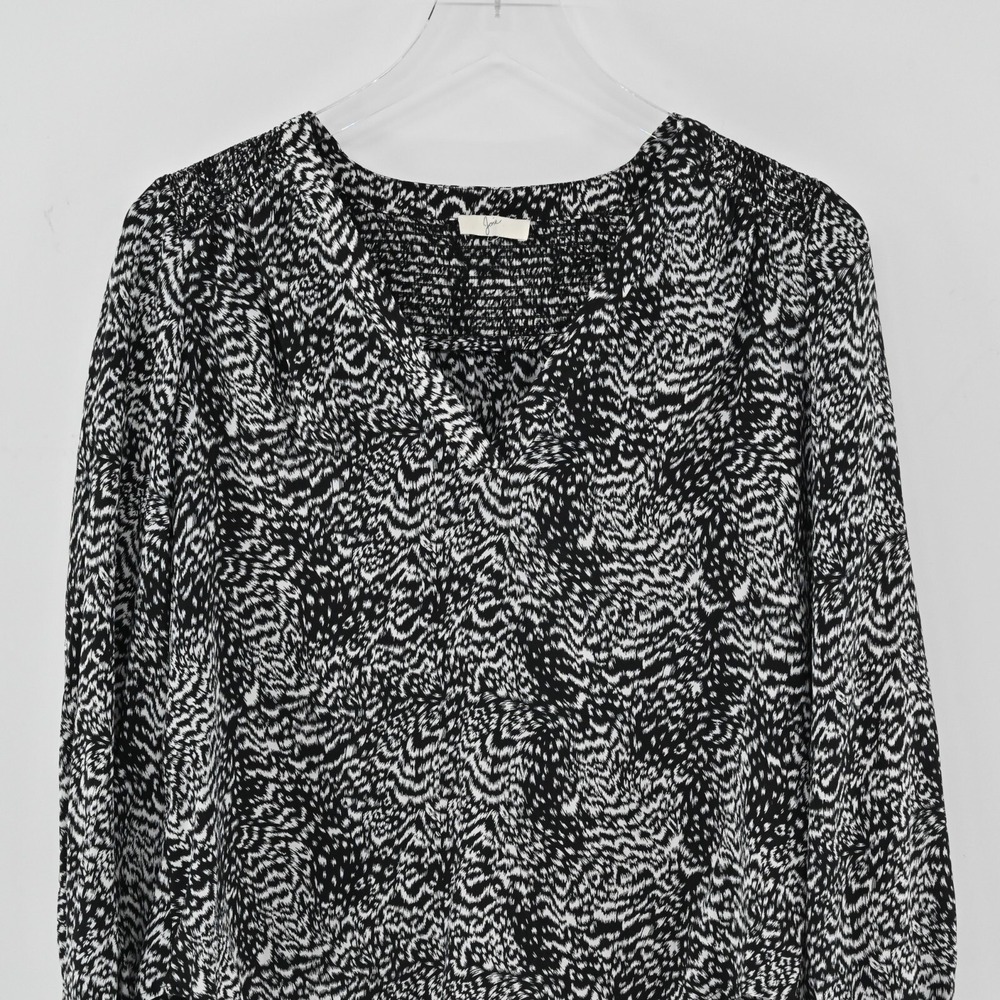 Joie Silk‎ Animal Print Blouse Womens Size S Black White Top Abstract Capsule - Picture 9 of 12